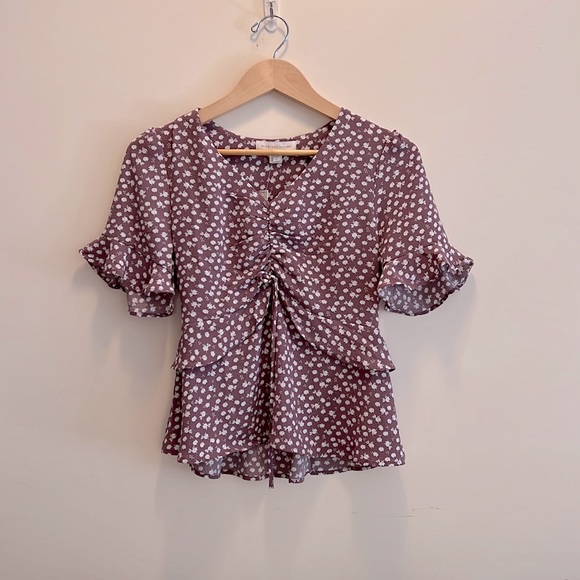 Tops - Purple Floral Flow Top